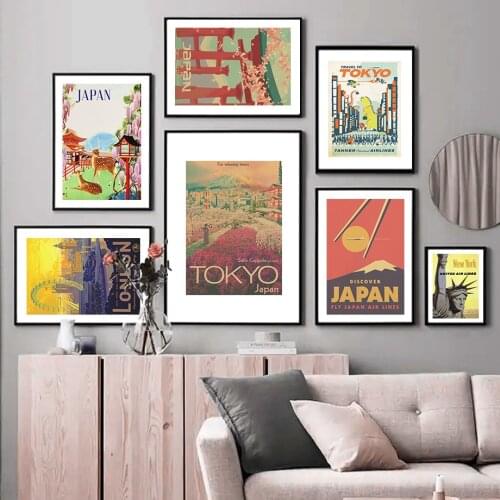 Travel City Wall Art Canvas Painting Vintage Japan Mount Fuji Sakura Nordic Posters And Prints Decor Pictures For Living Room