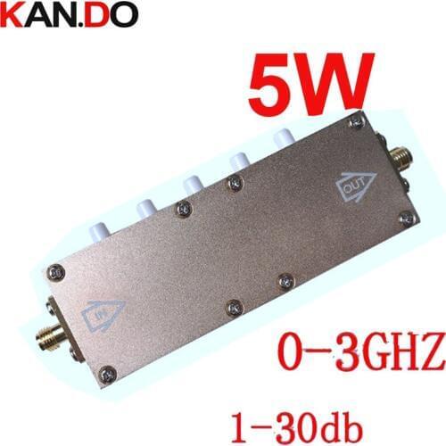 5W key press 0-30db ajustable radio frequency attenuator sma connector DC-3Ghz attenuation connector RF COAXIAL jack Attenuator