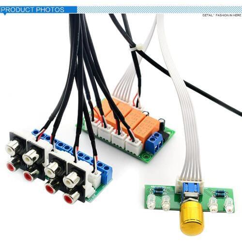 Relay 4-way Audio Input Signal Selector Switching RCA Audio Input Selection Board of Rotary switching for Amplifiers