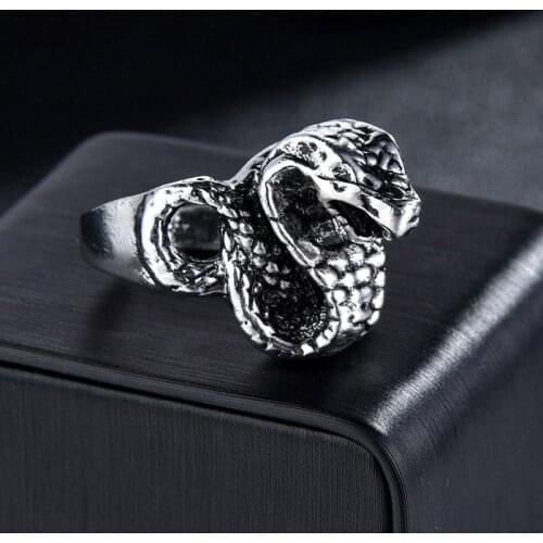 Silvery Ring Snake Europe Gothic Style Glam King Men Rings Fashion Good Jewelry For Women