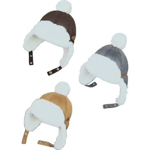 Baby Boys Girls Hat Kids Children Ear Flap Muff Winter Warm Lei Feng Plush Cap