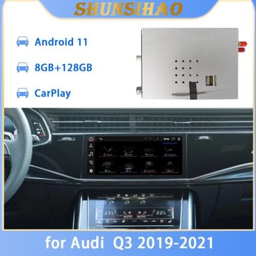 Ouchuangbo Android decoding box vehicle GPS navigation multimedia video interface box for Q3 2019-2021 wireless carplay 128G