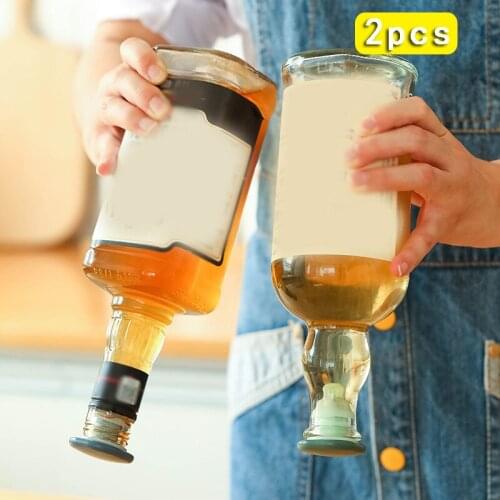 2pcs Silicone Leak-free Champagne Cork Stopper Bottle Plug Fresh Wine Keeper Red Wine Bottle Cap Wine Stoppers for Barware Tools