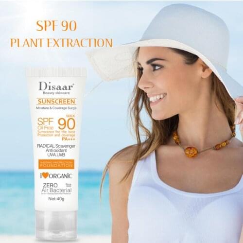 Dissar Sunscreen Spf90 Protetor Solar Sunblock Isolation Lotion Cream Oil Free Whitening Facial Body Skin Care Anti Oxidant UVA