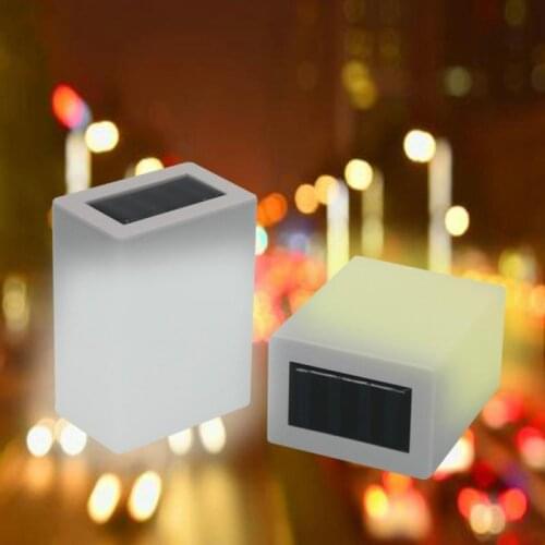 Solar LED Light Outdoor Fashion Square Solar Wall Light Garden Lights Fence Lamp Camping Lamp Bar Table Lamp Warm White Light