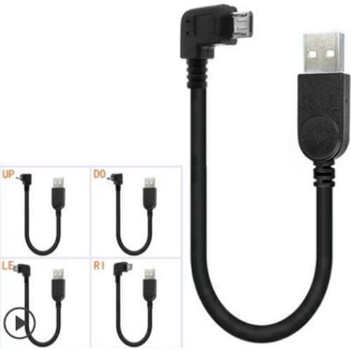 25CM USB 2.0 Male to Micro USB Up & Down & Left & Right Angled 90 Degree Cable 1.5m for Cell Phone Tablet MicroUSB Angled Cable
