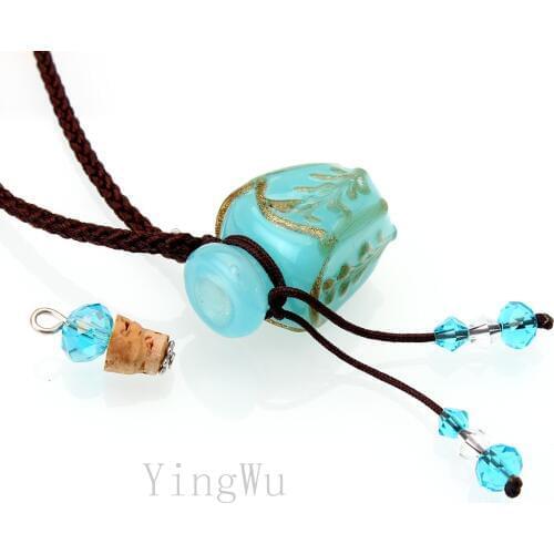 YingWu Cute Gold Dust Oil Perfume Bottle Vial Fragrance Aromatherapy pendant Necklace