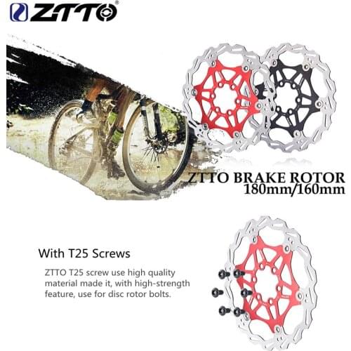 ZTTO 160mm 180mm Bicycle Disc Brake Floating Rotor Stainless Steel Brake Disc Compatible Metallic Pads For MTB XC Road Bicycle