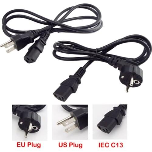 1.5m Power Cable IEC C13 EU US Plug Computer Power Cable Extension Cord For Monitor PSU Antminer Printer Laptop Power Cable