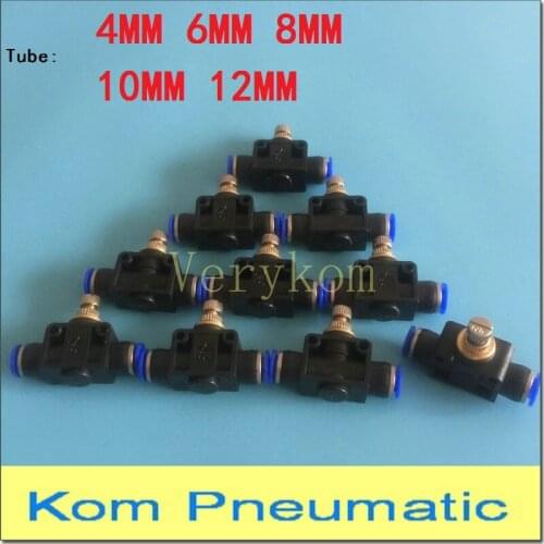 10X Pneumatic Air Flow Controller Adjustable Speed Control ASA LSA PA 4MM 6MM 8MM 10MM Tube Pipe Quick Fitting Throttle Valves