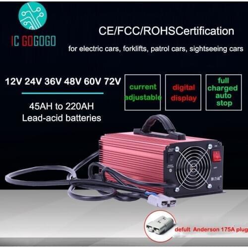 12V 24V 36V 48V 60V 72V 25A Patrol Sightseeing Car Lead-acid Battery Charger Forklift elderly mobility scooter Lead acid 100ah