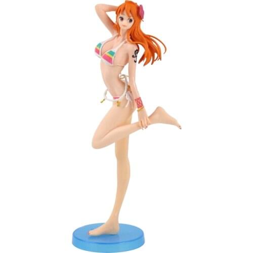 25cm OP Anime Nami Sailing Sexy Beauty Girl PVC Acrion Figure Cartoon Decoration Collection Model Toy Doll Brinquedos
