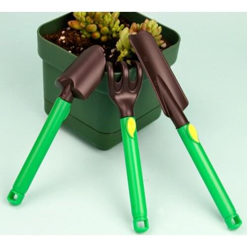 3pcs Kids Gardening Tools Kit Plastic Safe Gardening Tools Trowel Rake Shovel STTA889