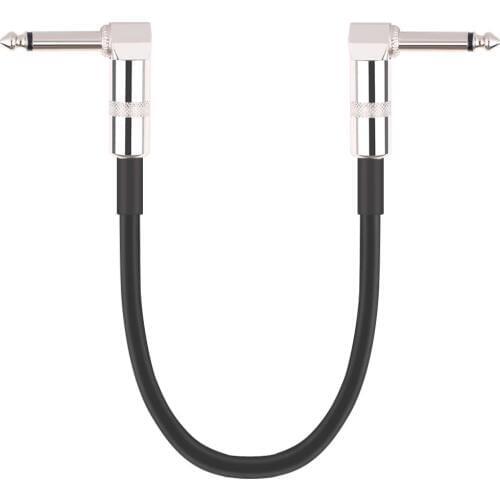 30cm 6.35 Plug Effect Pedal Guitar Cable Audio Connector Right Angle Jumper Leads Black PVC