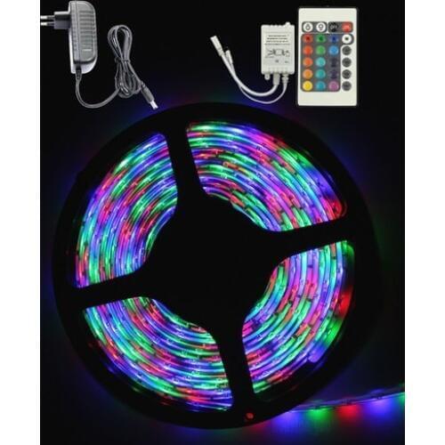 5M RGB 300LEDs 3528 led strips 12V non-Waterproof +led strip controller+12V 2A Adapter for home decoration free shipping