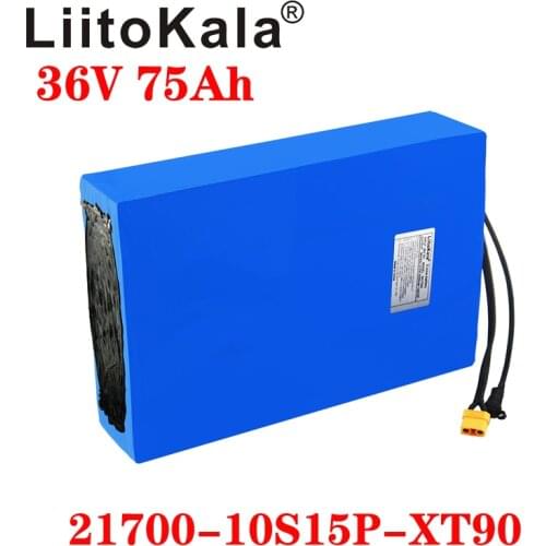 LiitoKala 36V 75ah 21700 5000mAh 10S15P Electric Bicycle Battery 36V 1000W Lithium Battery Built-in 20A BMS Electric Bikes Motor