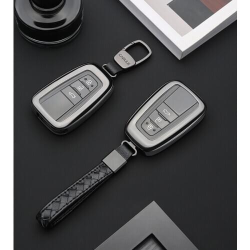 Car Aluminium Alloy+TPU Key Holder Cover Case Shell For Toyota Camry Corolla C-HR CHR Prado RAV4 Prius 2018 2019 2/3/4 Buttons