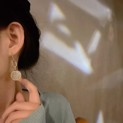 Big Round Women Circle Drop Earrings Gold Pierced Ear Long Chains Jewelry Punk Piercing Street Hip Hop Female Jewelry