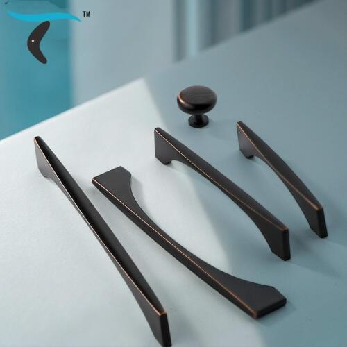 Black coffee Drawer Knobs Pulls Kitchen Cabinet Handle Door Handles Retro Knob Dresser Pull Knobs Cupboard Furniture Handle Gold