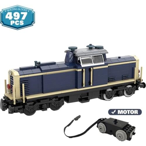 Moc City V100 German Freight Locomotive Retro Steam Train Railway Model Building Block City Technical Children Toy Boy Toy Gift