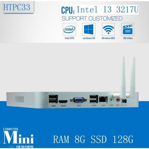 Intel Dual Core Four Threads i3-3217U 1.8Ghz cheap notenook computer for htpc office with 8G RAM 128G SSD