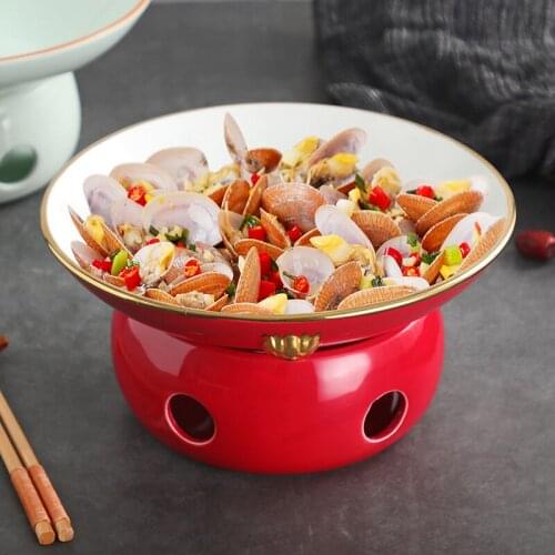 Ceramic alcohol pot dry pot boiler sub set household candle heating furnace small hot pot cauliflower pot bullfrog special pot
