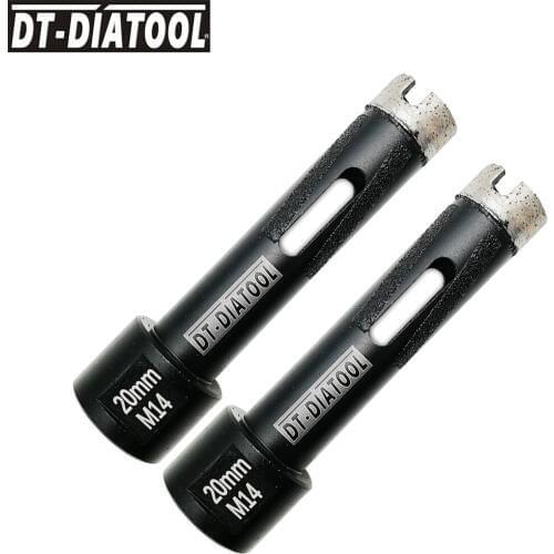 DT_DIATOOL 2pcs/pk Dia 20mm Crown Laser Welded Diamond Hole Saw Dry Drilling Core Bits With Side Protection M14 Connection