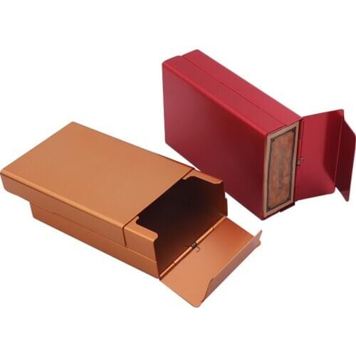 Creative Aluminum alloy Cigarette Case Ultra-thin Push-pull Automatic Pop-up Metal Cigarette Case Gift for Men and Women