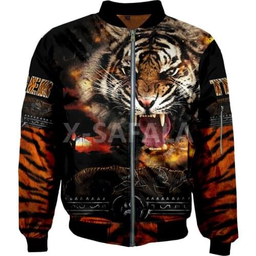 Mens Unisex 3D Bomber Jackets White Tiger Skin Print Zipper Flight Jacket Casual Unisex Harajuku Women Streetwear Thick Coats 8
