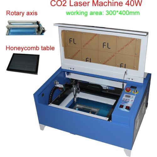40W CO2 Laser Engraving Machine 3040 laser cutter machine can add rotary axis free tax to RU