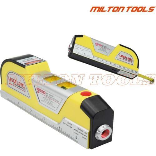 Laser Spirit Level Aligner Horizon Vertical Cross Line Tape Measure Ruler