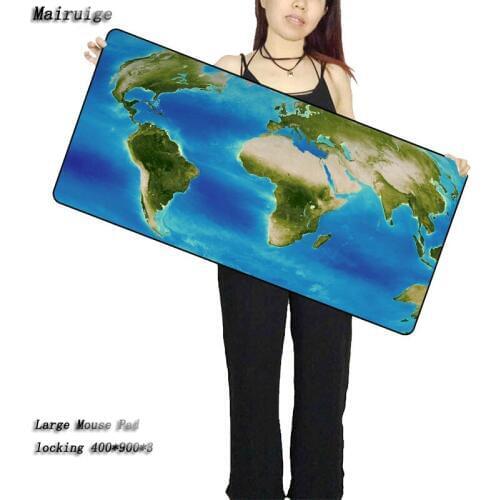Mairuige 2018 Hot Selling Extra Large Old World Map Gaming Mousepad Anti-slip Natural Rubber Gaming Mouse Mat with Locking Edge