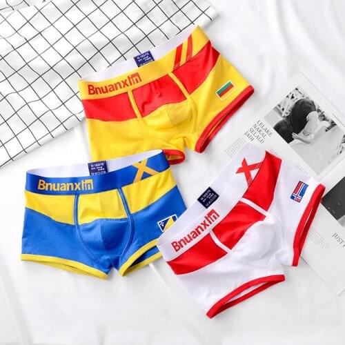 Trendy Mens Underwear Mens Summer Boxers Personality Youth Cotton Boxers Breathable Underpants Thin Shorts