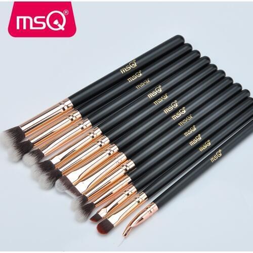 MSQ Rose Gold Makeup Brushes Set 12PCS Eyeshadow Eyeliner Make Up Brush Eyebrow Eye Shadow Comsmetic Kits