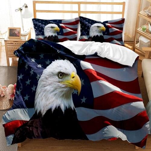 American Flag Eagle Duvet Cover 3D Quilt Campaign Democratic Freedom Sign Bedding Set KIGN SIZE Black Bedclothes Home Textiles