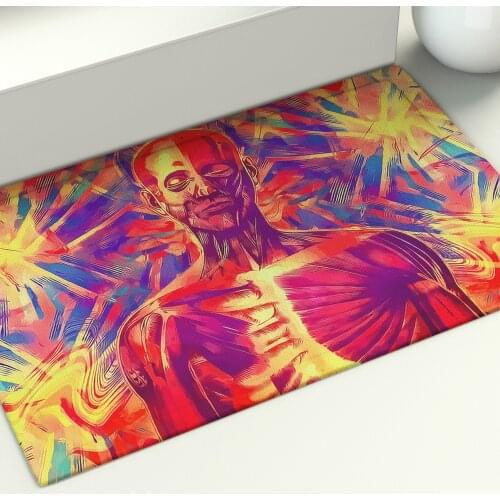 Seven Star Wheel Meditation Floor Mat Faith Living Room Bedroom Area Rugs Large Bathroom Carpet Print Colorful Indian Buddha