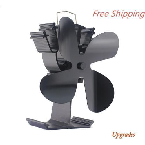 New Upgrade 4-Blade Heat Powered Stove Heater Fan For Wood Burning Log Burner Fireplace Silent Eco Fireplace Fan 230 CFM