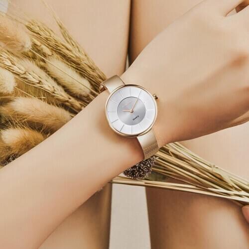 New Design Women Watches Elegant 32 MM Dial Blue Mesh Band Reloj Mujer Japanese Quartz Movement Luxury Relogio Feminino