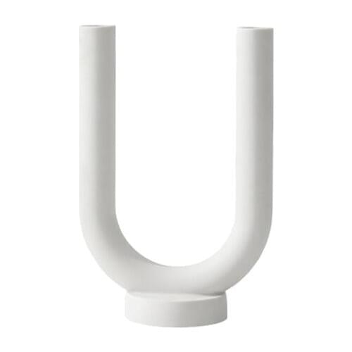OULII Decorative White Candlesticks