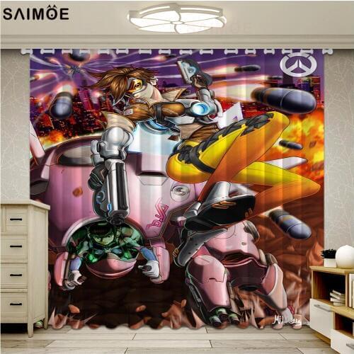 Popular Overwatch Blackout Curtains For Children Room Cortina Sheer Curtain For Kids Room Darken Drapes