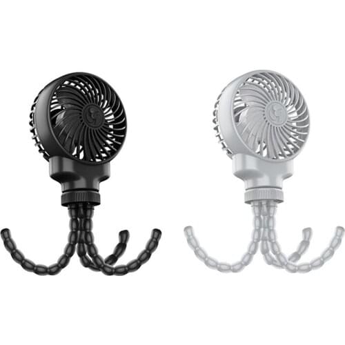 Mini-Handheld Personal Portable Fan, for Baby Stroller Crib Car Baby Seat , with Flexible Tripod Fix USB Charging