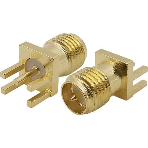 5/10Pcs RP SMA Female Jack Straight RF Coax Connector Solder PCB PCB Edge Mount 4 Pin 1.6mm Spacing Antenna Adapter