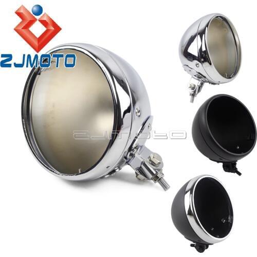 Universal Chrome Motorcycle Round 7" LED Headlight Housing Headlamp Light Bulb Bucket For Harley 7inch Headlight Bottom Mount