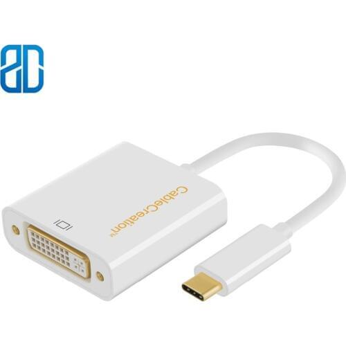 USB-C to DVI Type C to DVI Adapter, Thunderbolt 3 Compatible, (DP Alt Mode) Compatible MacBook 2016 12-Inch/Chromebook Pixel/De