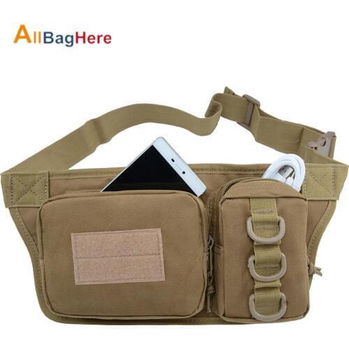 Outdoor Sports Waterproof Tactical Waist Bag Utility Riding Multi-pockets Card Phone Bags Camouflage Cycling Running Hiking Bags