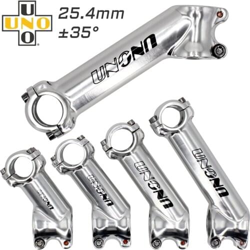 UNO Bike Stem 35degree 25.4 Silver Bicycle Handlebar Stem UNO Mtb Stem Folding Bike Stem 75/90/110/130mm Mtb Bicycle Accessories