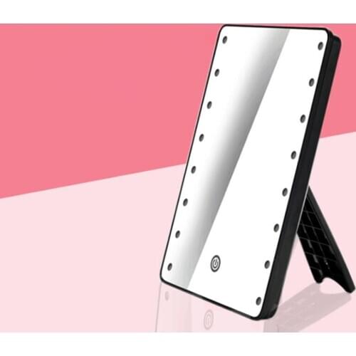 Mirror with Light 16 LEDs Makeup Mirror Bathroom Makeup Mirror Smart Touch Control Brightness Adjustable Portable Mirror