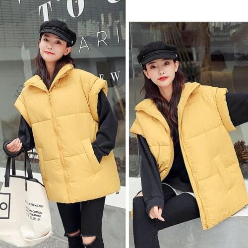 2021 Size 2021 Autumn Winter Vest Women Waistcoat Fashion Korean Loose Sleeveless Jackets Thick Warm Vests Coat Female