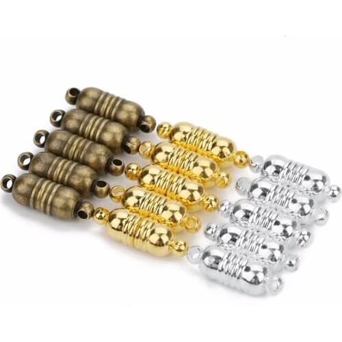 Gold/ Silver Color 5Pcs Strong Thread Magnetic Clasps For Necklace Bracelet Buckle Connectors For DIY Jewelry Findings