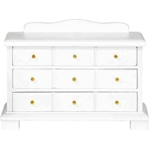 1/12 DollHouse Miniature Wooden Sideboard Simulation Storage Cabinet Model Toy Dollhouse Accessories